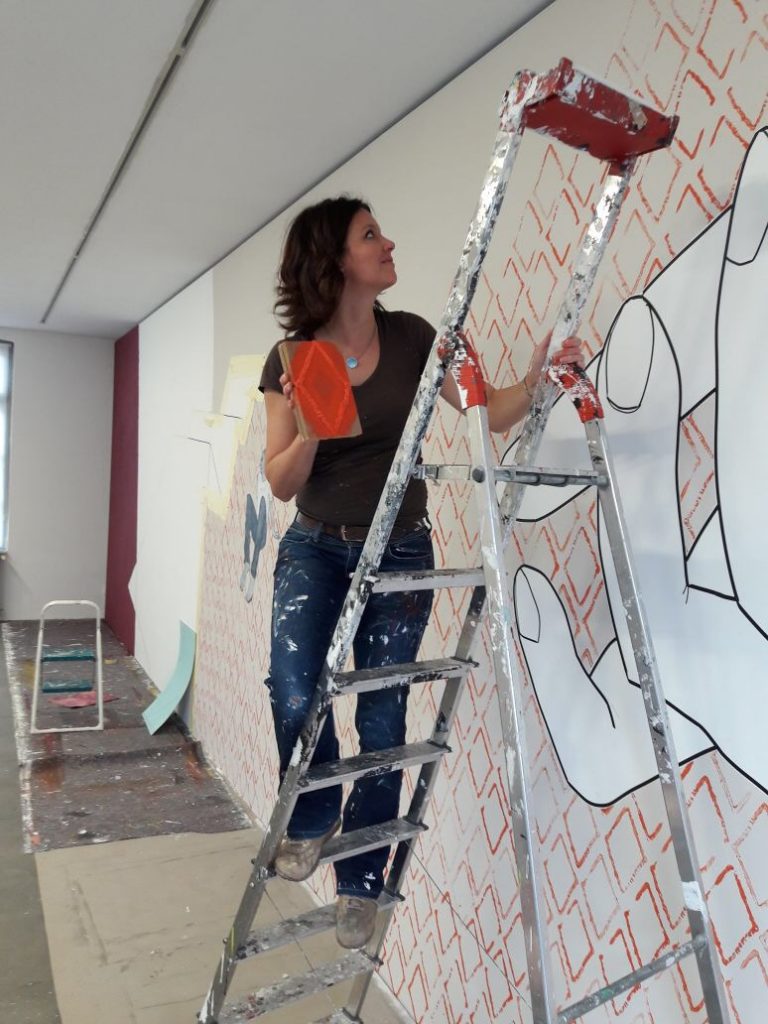 Arbeit am Wandbild 2017